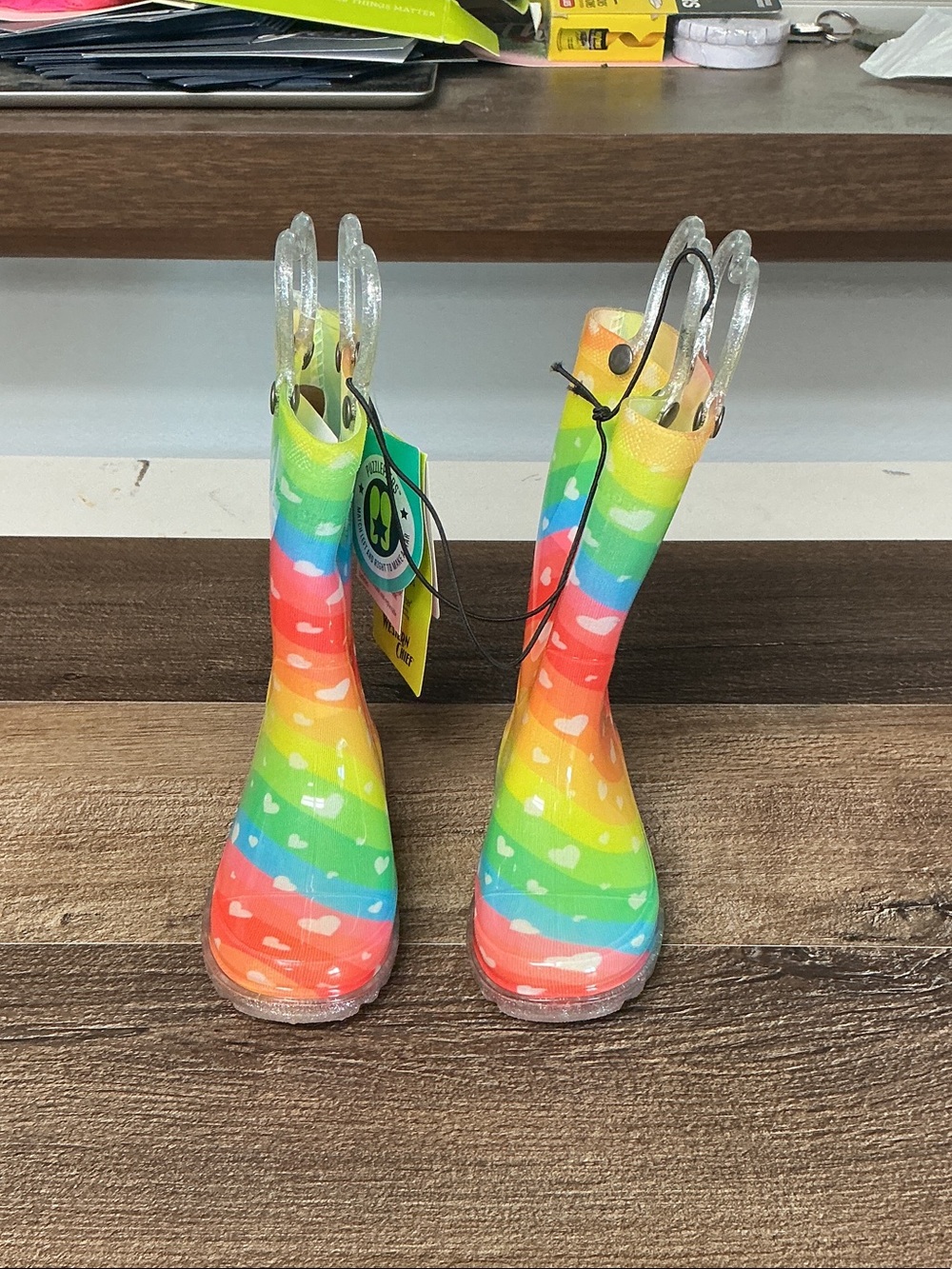 Western Chief Kids Rainbow Heart Rain Boots - Bright Multicolor
